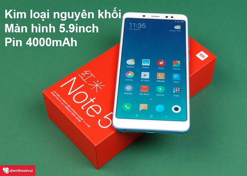 Xiaomi Redmi Note 5 &ndash; Thiết kế kim loại nguy&ecirc;n khối