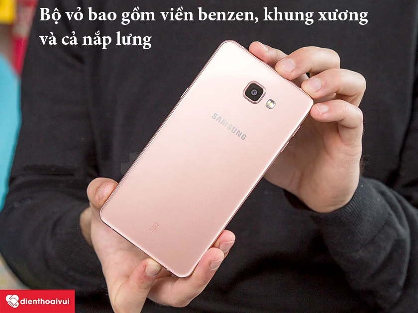 Bộ vỏ Samsung Galaxy A9 mới sẽ bao gồm viền benzen, khung xương v&agrave; cả nắp lưng