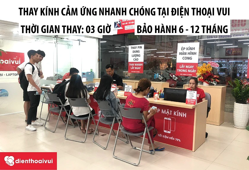Thời gian thay kính cảm ứng điện thoại Sony Xperia XZ tại hệ thống Điện Thoại Vui