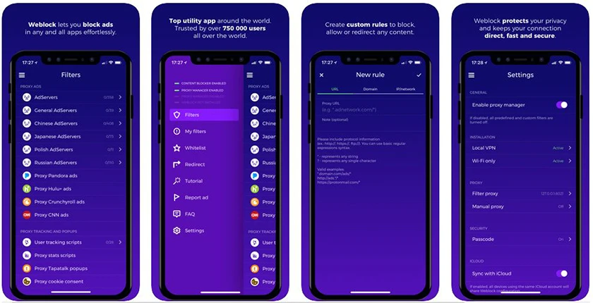 Weblock: adblock & proxy
