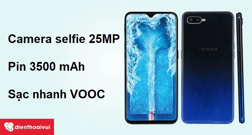 Dung lượng pin của OPPO F9 lên đến 3500 mAh