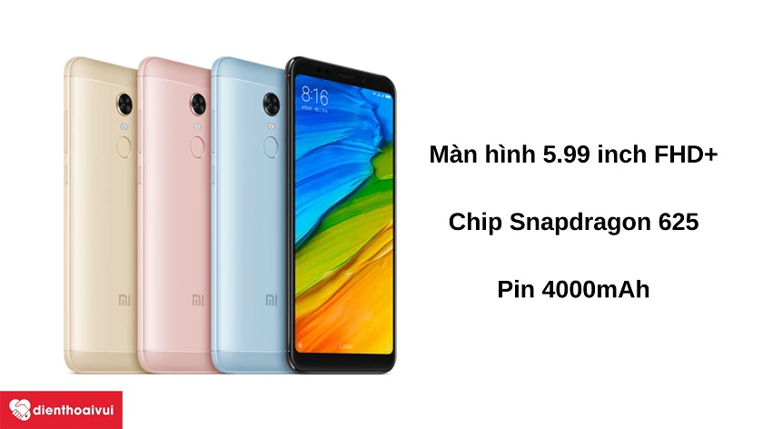 Đi&ecirc;̣n thoại Xiaomi Redmi 5 Plus - Dung lượng 4000mAh