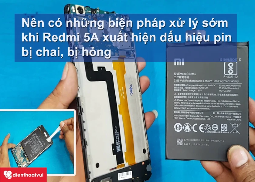 Đ&acirc;u l&agrave; dấu hiệu cho thấy bạn cần phải thay pin cho Xiaomi Redmi 5A