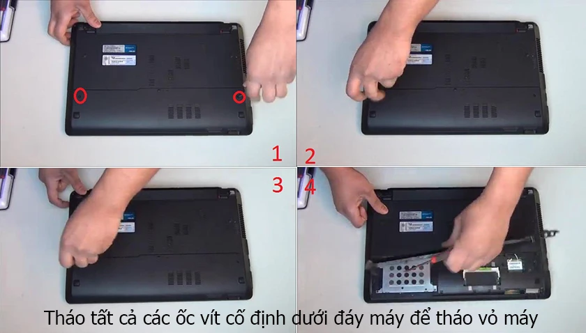 c&aacute;ch thay pin laptop