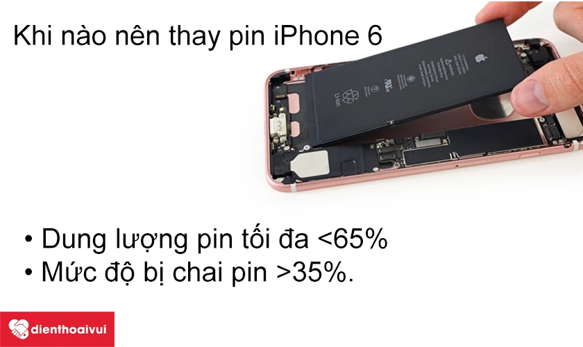 khi n&agrave;o n&ecirc;n thay pin iPhone 6