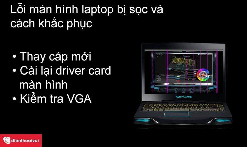 Các lỗi màn hình thường gặp nếu không sửa được phải thay màn hình Dell Alienware M14X R2/R3