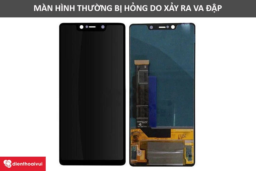 M&agrave;n h&igrave;nh hỏng do va đập