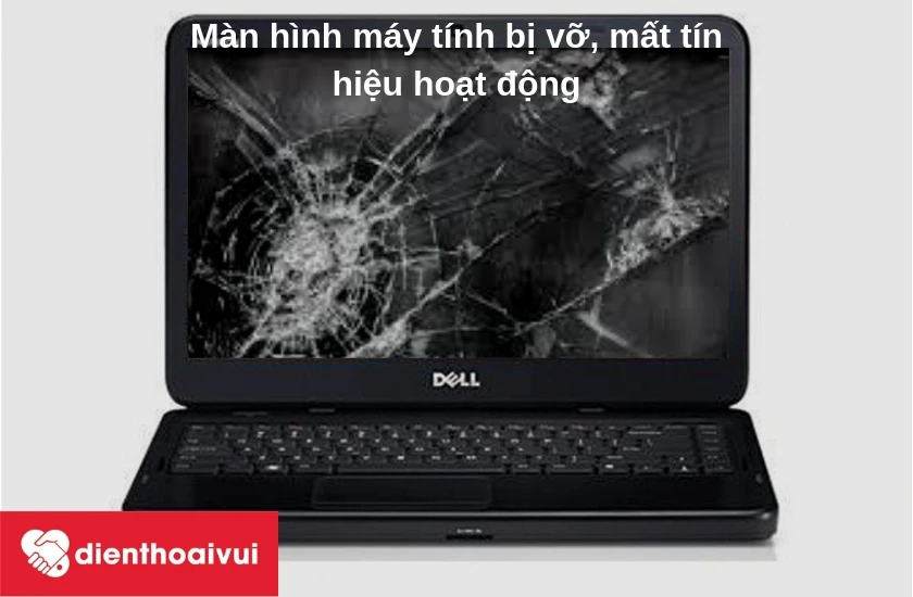m&agrave;n h&igrave;nh hiển thị của chiếc laptop Dell Inspiron 4110/4050 c&oacute; thể bị vỡ, mất t&iacute;n hiệu