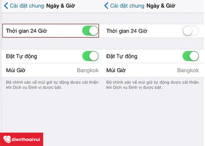 Cách khắc phục lỗi pin bằng cài đặt lại ngày giờ tự động