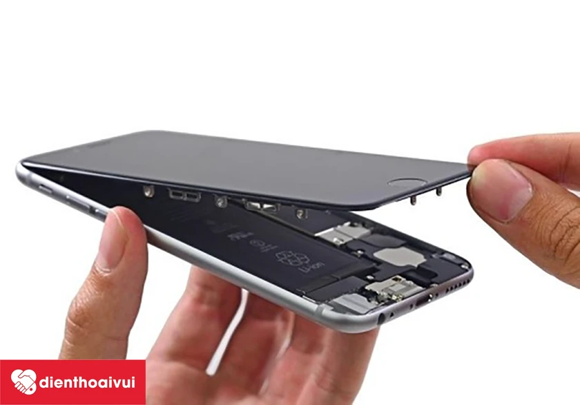 thay màn hình iphone 6 bị đốm màu, đốm đen, chấm đen, chảy mực tại Điện Thoại Vui