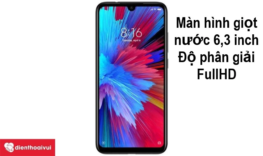 Xiaomi Redmi Note 7-si&ecirc;u phẩm tầm trung với m&agrave;n h&igrave;nh giọt nước 6,3 inch FullHD