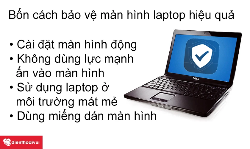 Bốn c&aacute;ch bảo vệ m&agrave;n h&igrave;nh sau khi đ&atilde; thay m&agrave;n h&igrave;nh Dell Inspiron 1318