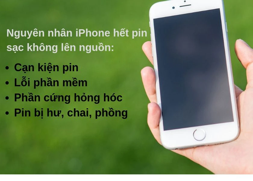 Nguyên nhân pin iphone sạc không lên nguồn, hết pin tắt nguồn sạc không lên, sập nguồn sạc không lên