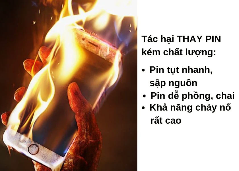 tác hại việc thay pin kém chất lượng
