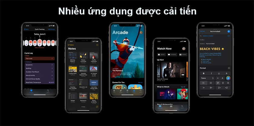Rất nhiều ứng dụng được cải tiến như CarPlay, lịch, Apple Music