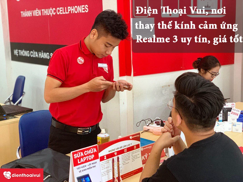 Điện Thoại Vui thay k&iacute;nh cảm ứng Realme 3 gi&aacute; tốt ch&iacute;nh h&atilde;ng