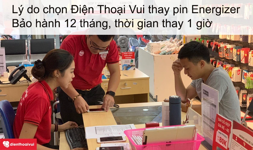 Bảng giá dịch vụ thay pin iPhone 6s Energizer chính hãng tại Điện Thoại Vui