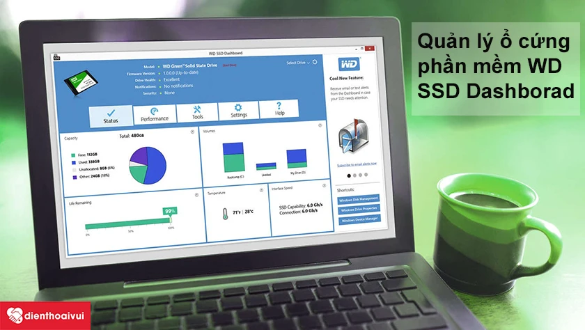 Sao lưu, quản l&yacute; dữ liệu tr&ecirc;n SSD Western Digital 240Gb hiệu quả bằng phần mềm WD SSD Dashborad
