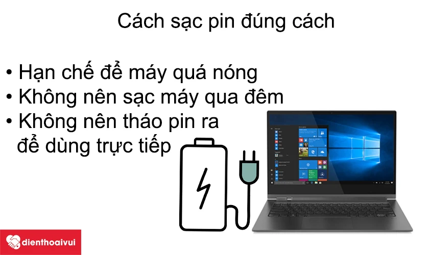 Cách sạc pin laptop lenovo đúng cách