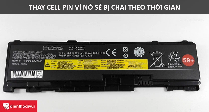 Thay cell pin laptop vì nó sẽ bị chay theo thời gian
