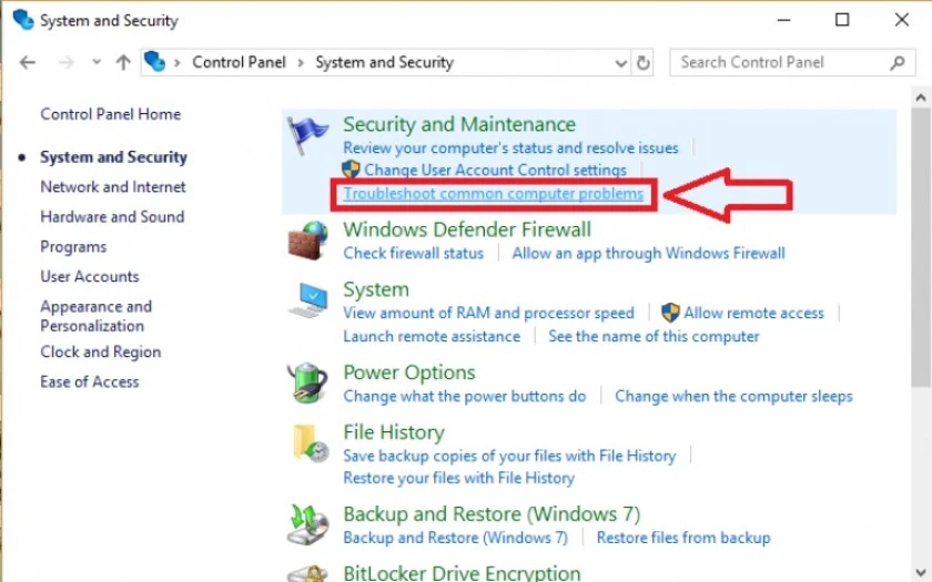 Sử dụng trình sửa lỗi Troubleshooter
