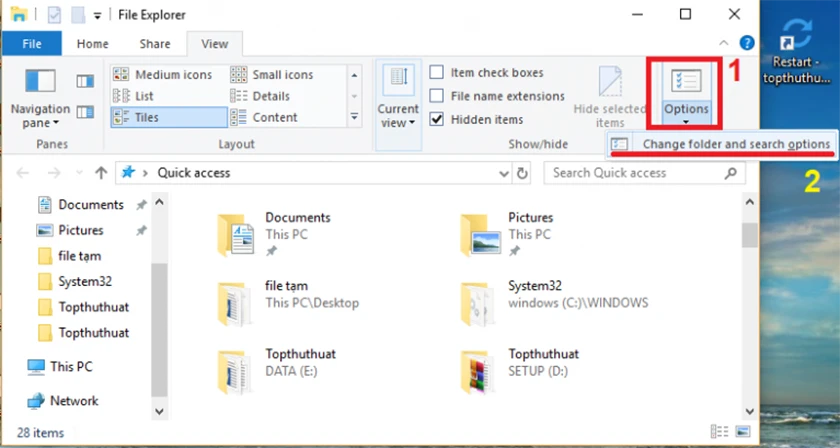 Tinh chỉnh các thiết lập trong File Explorer