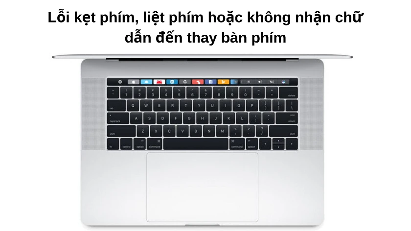 Những lỗi thường gặp c&oacute; thể dẫn đến việc thay b&agrave;n ph&iacute;m MacBook - lỗi bị kẹt ph&iacute;m