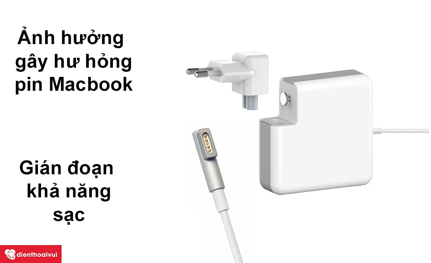 Sạc Macbook 60W 2010 đầu cắm chữ L sạc l&uacute;c được l&uacute;c kh&ocirc;ng g&acirc;y hư hỏng pin tr&ecirc;n Macbook