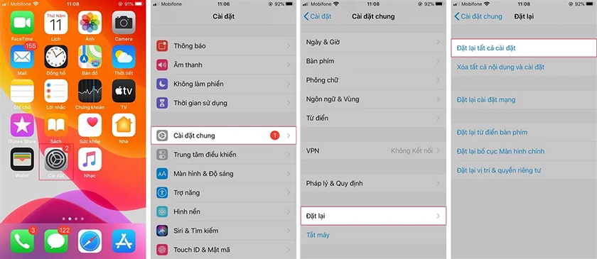 Reset lại điện thoại