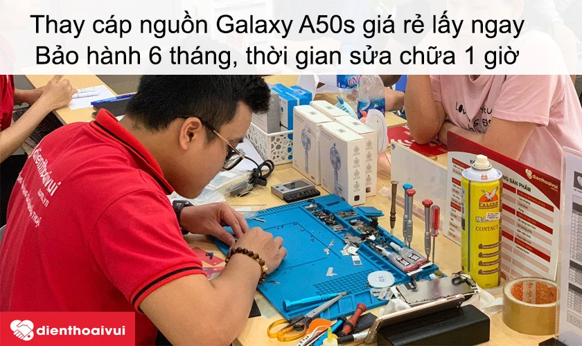 Dịch vụ thay&nbsp;c&aacute;p nguồn Galaxy A50s gi&aacute; rẻ lấy ngay tại Điện Thoại Vui