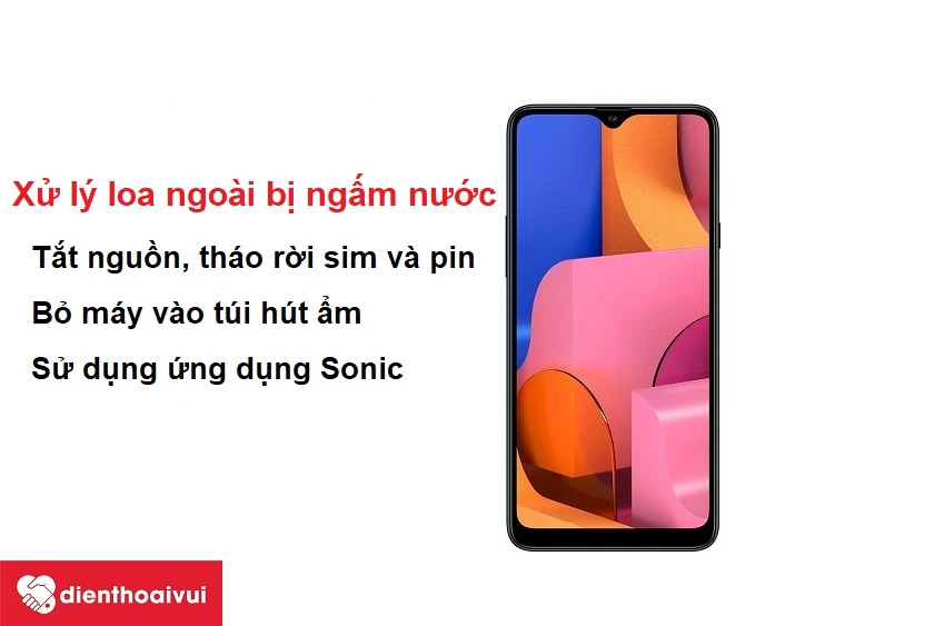 C&aacute;ch xử l&yacute; loa ngo&agrave;i Samsung Galaxy A20s bị ngấm nước