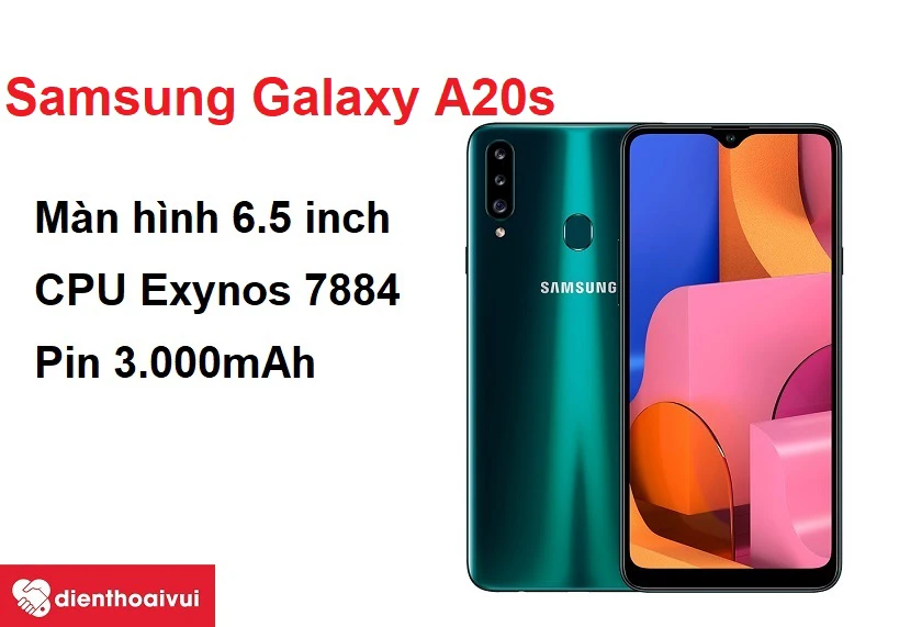 M&agrave;n h&igrave;nh 6.5 inch sắc n&eacute;t, bộ vi xử l&yacute; Exynos 7884 mạnh mẽ