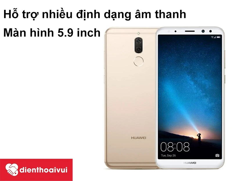 Màn hình 5.9 inch sắc nét, hỗ trợ nhiều định dạng âm thanh