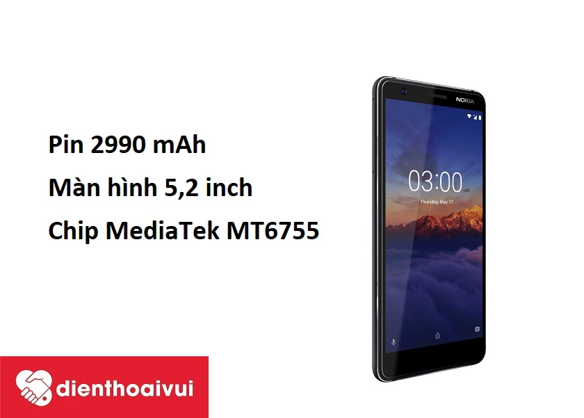 Pin dung lượng cao 2990 mAh, chip MediaTek MT6755 cực khỏe