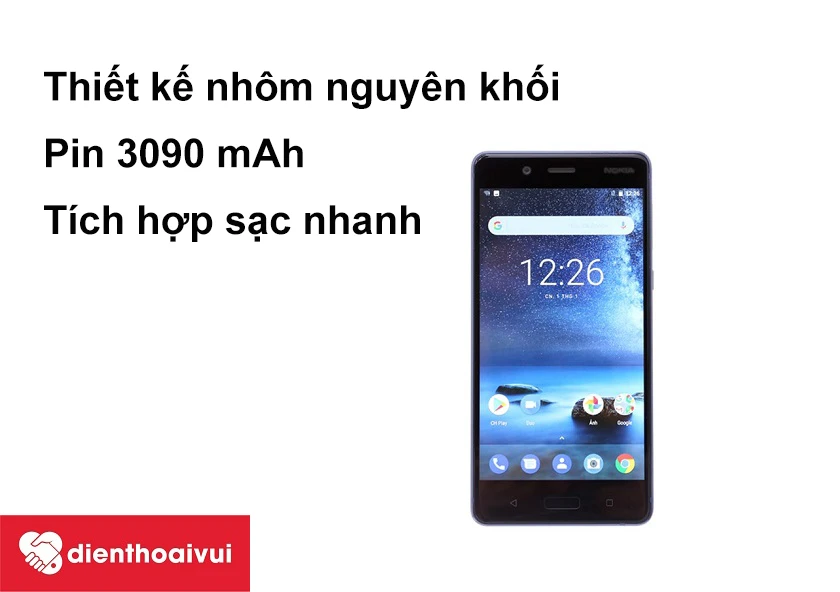 Thiết kế nhôm nguyên khối, pin 3090 mAh tích hợp sạc nhanh