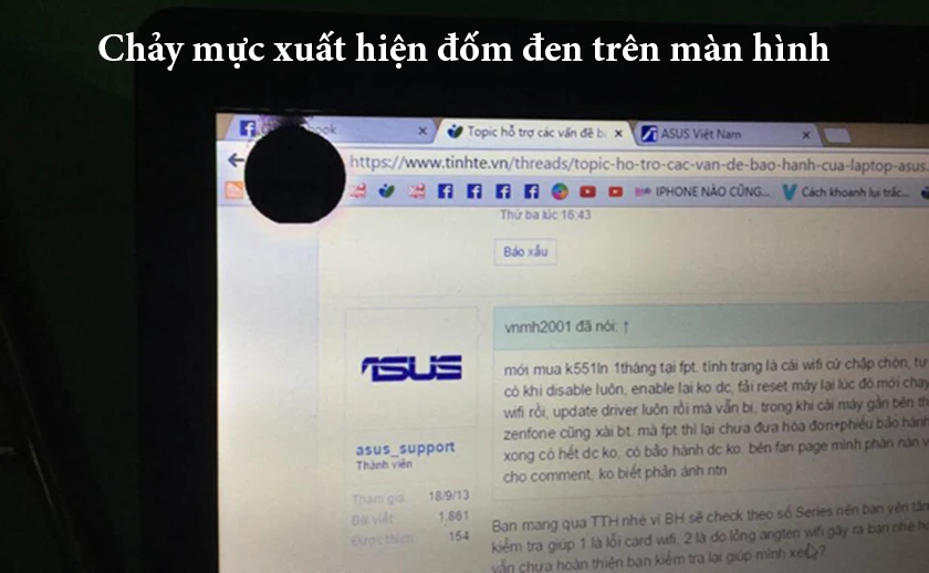 Định nghĩa màn hình laptop bị chảy mực là gì