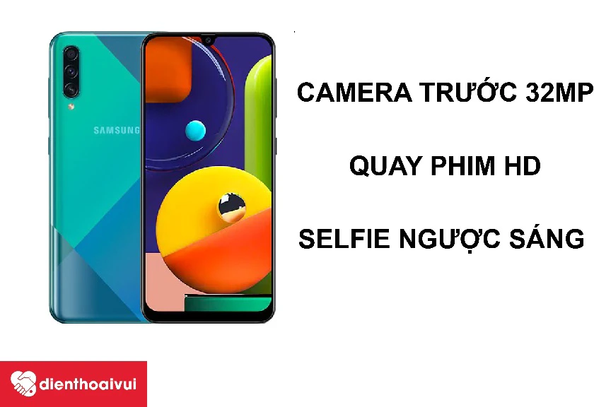 Samsung Galaxy A50s &ndash; Camera selfie độ ph&acirc;n giải lớn l&ecirc;n đến 32 MP