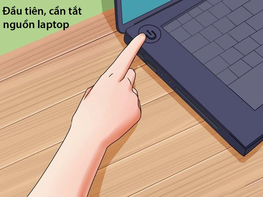 Các cách giúp vệ sinh mà không làm ảnh hưởng đến việc tháo bàn phím laptop HP - tắt nguồn máy tính