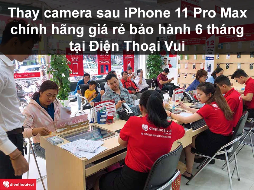Dịch vụ camera ip 11 pro-max bị v&agrave;ng ch&iacute;nh h&atilde;ng gi&aacute; rẻ tại Điện Thoại Vui
