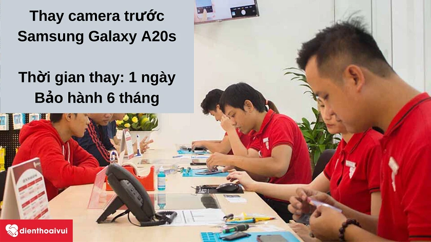 Dịch vụ thay camera trước Samsung Galaxy A20s nhanh chóng, giá phải chăng tại Đi&ecirc;̣n Thoại Vui