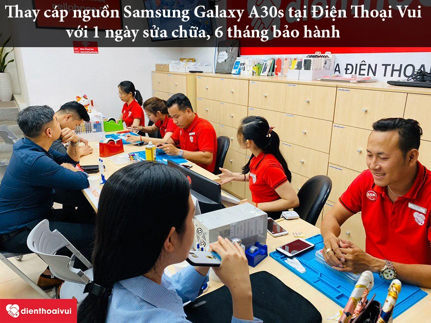 Dịch vụ thay c&aacute;p nguồn Samsung Galaxy A30s gi&aacute; rẻ chỉ c&oacute; tại Điện Thoại Vui