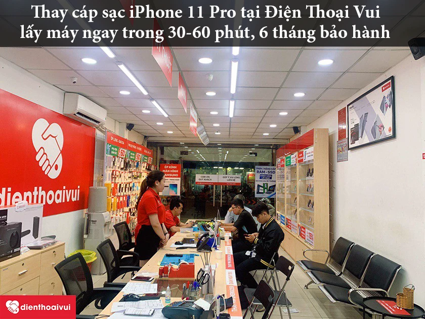 Thay cáp sạc iPhone 11 Pro uy tín, giá cả phải chăng tại Điện Thoại Vui