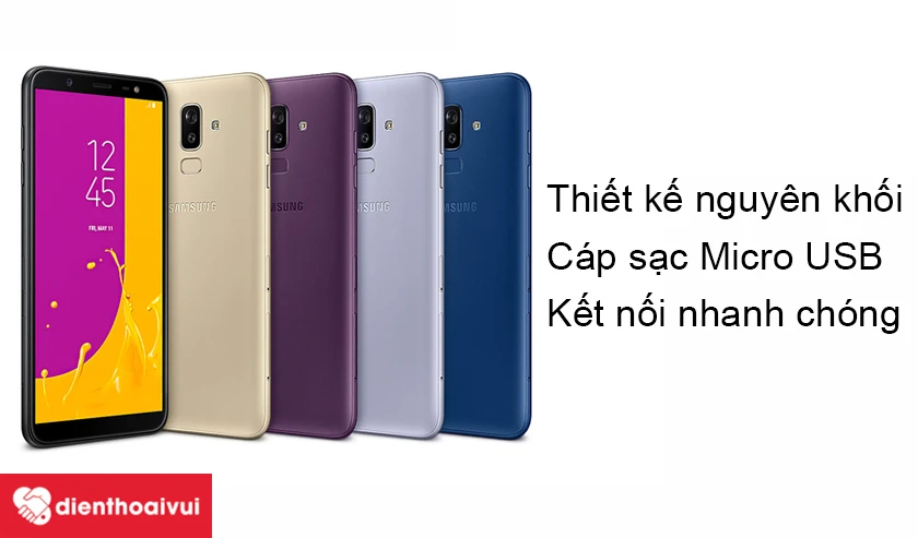 Samsung Galaxy J8 2018 sử dụng cổng Micro USB kết nối đơn giản, nhanh chóng