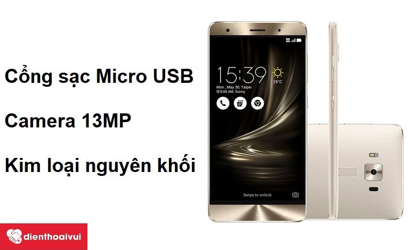 Camera lên đến 13MP cho hình ảnh trung thực và cổng sạc Micro USB phổ biến