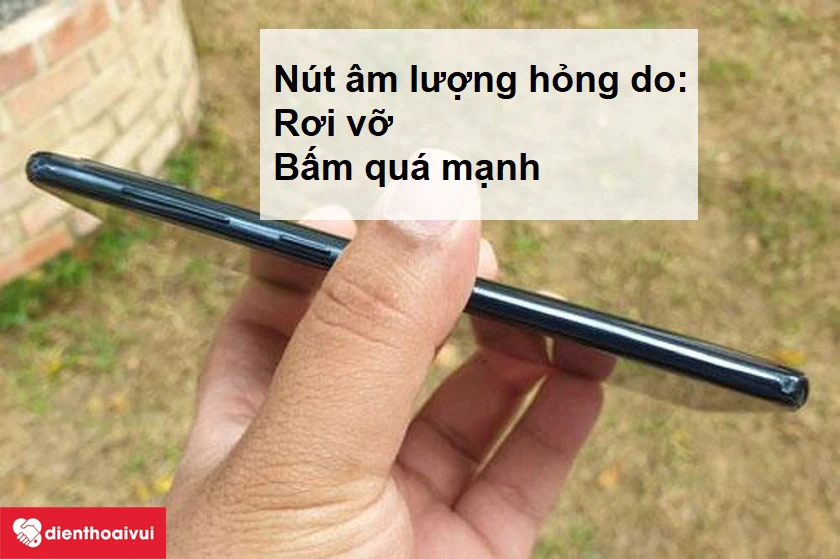 N&uacute;t volume của Samsung Galaxy A30s bị hỏng do rơi vỡ hoặc người d&ugrave;ng bấm qu&aacute; mạnh