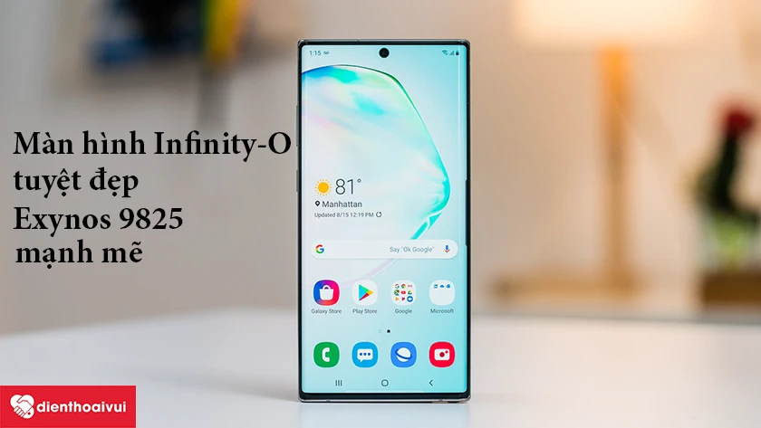 Samsung Galaxy Note 10 &ndash; M&agrave;n h&igrave;nh Infinity-O tuyệt đẹp , Exynos 9825 mạnh mẽ