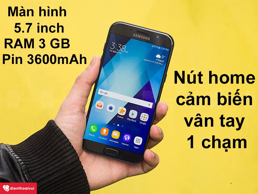 Samsung Galaxy A7 2017 &ndash; Cấu h&igrave;nh ổn định, mở kh&oacute;a v&acirc;n tay một chạm