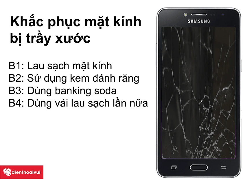 C&aacute;ch khắc phục mặt k&iacute;nh bị trầy xước tr&ecirc;n Samsung Galaxy J2 Prime