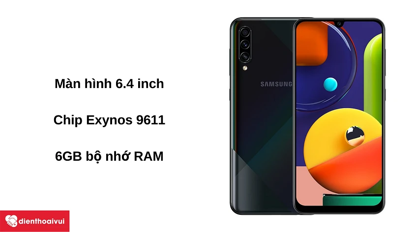 Đi&ecirc;̣n thoại Samsung Galaxy A50s - màn hình giọt nước 6.4 inch, mạnh mẽ với chip Exynos 9611 và 6GB RAM