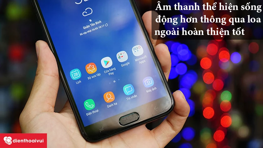 Samsung Galaxy J6 2018 &ndash; &Acirc;m thanh thể hiện sống động hơn th&ocirc;ng qua loa ngo&agrave;i được ho&agrave;n thiện tốt